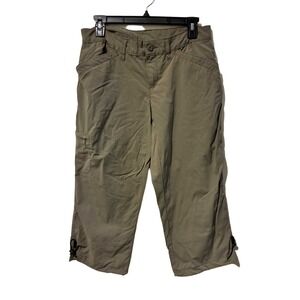 Eddie Bauer  Capri Pants Womens 4 Khaki Green Hiking Cargo Stretch Gorpcore